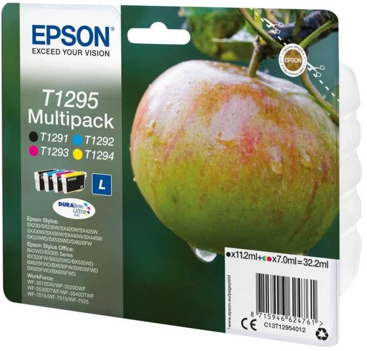 Originalus Epson rašalas / rašalas C13T12954022, T1295, CMYK, lizdinė plokštelė, 32,2 ml