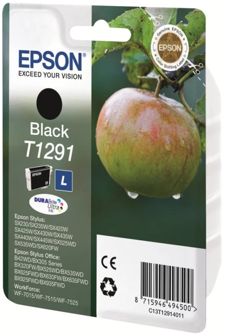 Epson Ink Cartridge T1291 BK Inkjet, Juodas