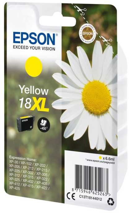 Epson T1814 rašalo kasetė, geltona, didelės talpos