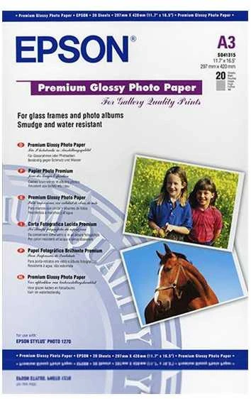 „Epson Premium“ blizgus fotopopierius, DIN A3, 255 g/m², 20 lapų