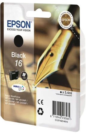 Kasetė - Epson Ink No 16 (Epson, C13T16214012, Juodas)