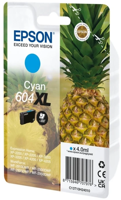 Kasetė - Epson rašalas 604 XL C13T10H24010 350 puslapių mėlyna