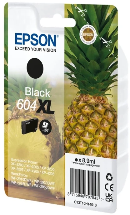 Rašalo kasetė - Epson rašalas 604 XL juodas (C13T10H14010, 500 puslapių, juodas)