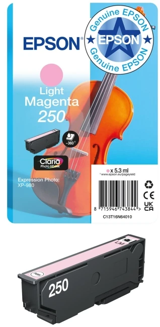 Epson 250 rašalas - 5,3 ml - hellomagenta spalva - originalus - lizdinė pakuotė - kasetė su rašalu - skirtas P/N: C11CL95402