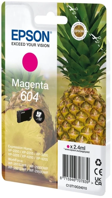 Rašalo Kasetė - Epson Ink 604 Magenta, Išeiga Iki 350 Puslapių, Magenta