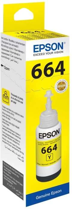 Epson T6644 Geltono rašalo buteliukas 70 ml, originalus, geltonas, Epson L100/L110/L200/L300/L355/L550, Indonezija, 1 vnt., 40 mm