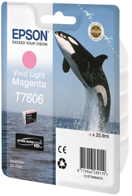 Epson T7606 rašalo kasetė, šviesiai purpurinė
