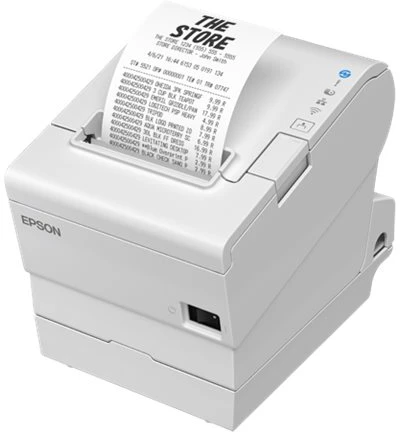 Epson TM-T88VII (151): USB, Tinklinis, Fixed Interface, PS, Baltas, Thermal, POS spausdintuvas, 180 x 180 DPI, 500 mm/sec, 1.41 x 3.39 mm, Text, Graphic, Barcode, 2D barcode