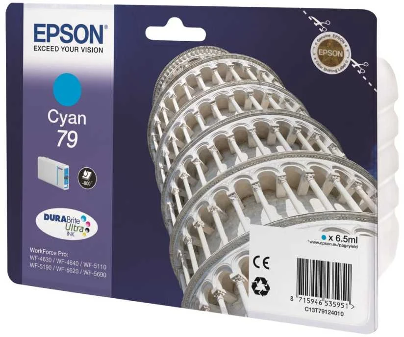 Epson T7912 rašalo kasetė, žalsvai mėlyna