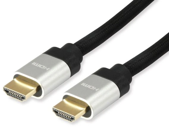 Equip 119383 HDMI 2.1 itin didelės spartos kabelis, 5,0 m, 8K/60Hz, 4K/120Hz, 5 m, HDMI Type A (Standard), HDMI Type A (Standard), 48 Gbit/s, garso grąžinimo kanalas (ARC), juodas, sidabrinis