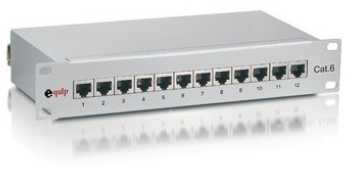 Įrengti Equip Patchpanel 12x RJ45 Cat6 10" FTP 1HE ISO/IEC hellgrau