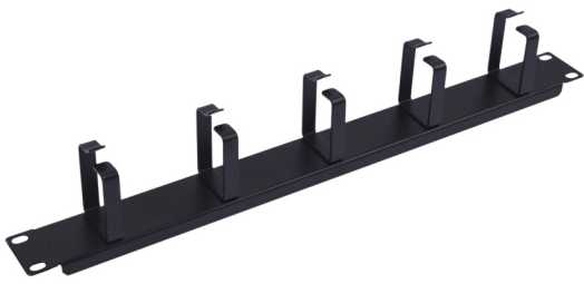 Equip 19 colių kabelių tvarkymas 5x metaliniai žiedai plastikas 1U RAL9005