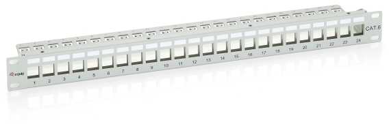 Equip Equip Patchpanel 24x Cat6 19'' FTP 1HE Keystone Montage gr