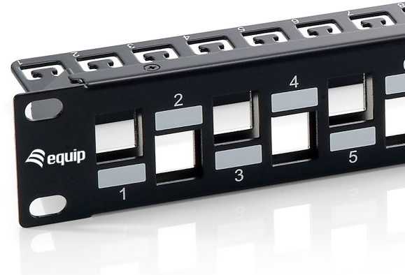 Organizer Equip Patchpanel 24x Cat6A 19'' FTP 1HE Keystone Montage sw