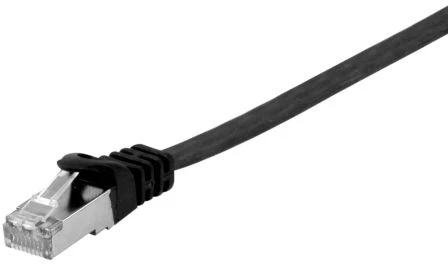 Equip Patch kabelis Cat6A U/FTP 2xRJ45 0,50 m juodas Plokščias LSZH (607697)