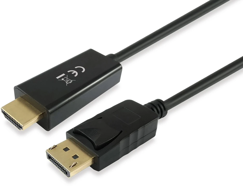 Equip DisplayPort į HDMI adapterio kabelis, 2 m, 2 m, DisplayPort, HDMI, kištukas, kištukas, tiesus