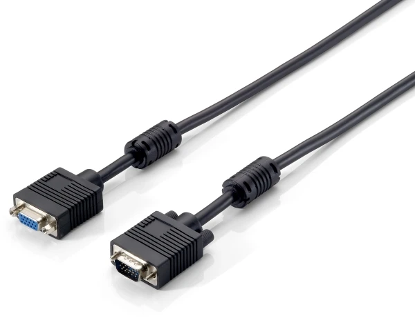 Equip Equip VGA Kabelis Verl. HD15 St/Bu 1.00m 1920x1080/60Hz sw