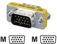 Adapteris AV Equip D-Sub (VGA) - D-Sub (VGA) geltona (124320)