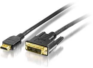 HDMI į DVI-D adapterio kabelis su auksinėmis jungtimis