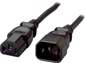 Equip Equip Kaltgeräteverl.-Kabelis IEC C14->IEC C13 St/Bu 1.80m Polybeutel