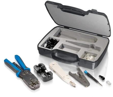 Equip 129504 kabelių užspaudimo replės Įrankių rinkinys Juoda, Mėlyna, Pilka, Balta