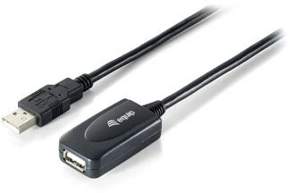 „Equip“ USB 2.0 A tipo aktyvus prailginimo kabelis, kištukas-lizdas - 5 m - 5 m - USB A - USB A - USB 2.0 - kištukas/lizdas - Juodas