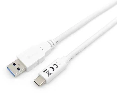 Kabelis USB Equip USB-A - USB-C 1 m Baltas (128364)