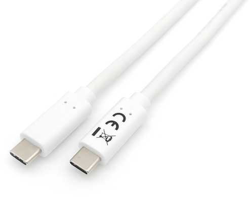 USB kabelis Equip USB-C - USB-C 1 m Balta (128361)