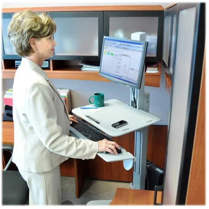 Laikiklis „Ergotron“ – „WorkFit-C“, viengulė LD sėdima-stovima darbo stotis