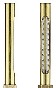 Erik Færgemann A/S kotinis termometras 0-130°, 1/2" x 45 mm, trumpas, raudonas skystis