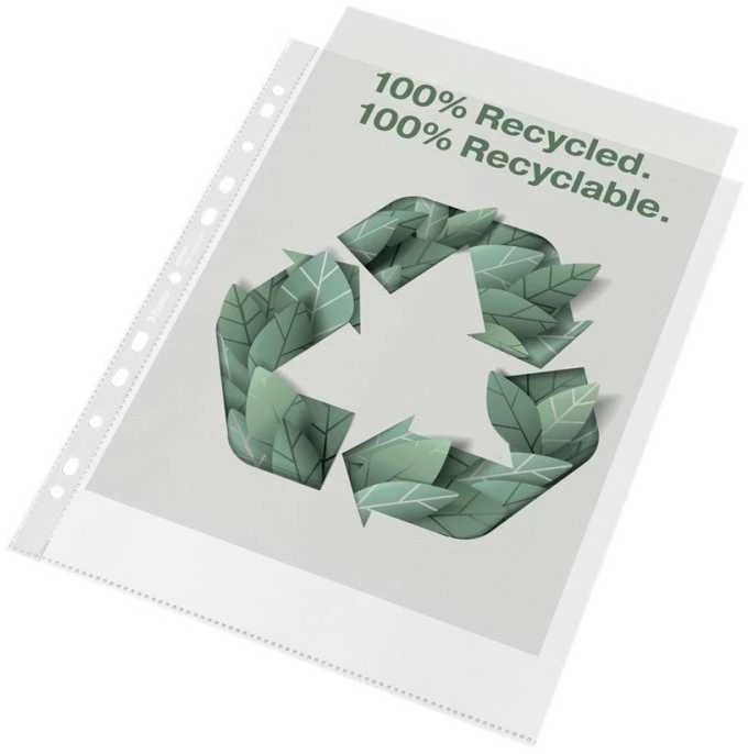 Perdirbto plastiko A4 įmautė su ekologišku simboliu