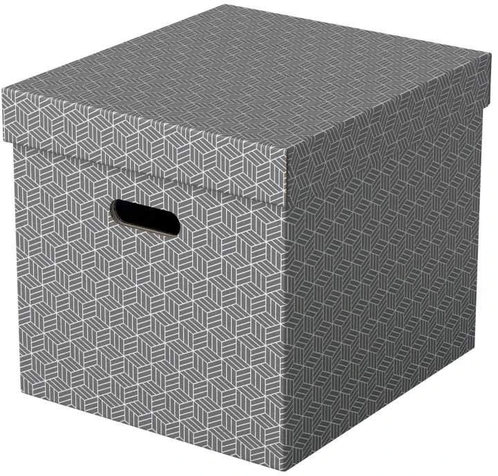 Pilka dėžė su geometriniu raštu