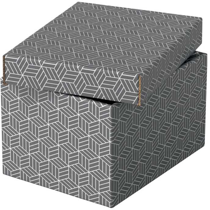 Leitz Esselte PUDŁO/PUDEŁKO OZDOBNE TEKTURA Z RECYKLINGU ESSELTE 200x150x255mm SZARE 3 vnt..