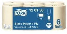 Rankšluostis Essity Denmark As Popieriniai rankšluosčiai TORK UNIVERSAL 310, M2 120150, 1 sl., 20,5 cm x 300 m, geltona sp.
