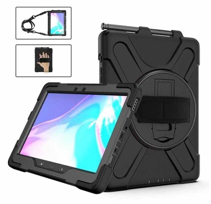 eSTUFF „CHICAGO“ viso korpuso apsauginis dėklas „Samsung Galaxy Tab Active Pro/Active 4 Pro“ – juodas, „Samsung“, 460 g