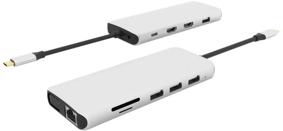 eStuff USB-C adapteris su keliomis jungtimis