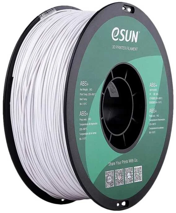 eSun ABS+ 1.75mm balto plastiko ritė