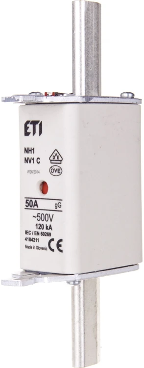 Eti-Polam saugiklio jungtis Kombi NH1C 50A 500V WT-1C (004184211)