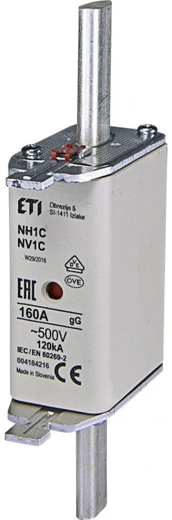 „Eti-Polam Industrial“ uždelsto saugiklio jungtis KOMBI NH1C 160A/500V (004184216)