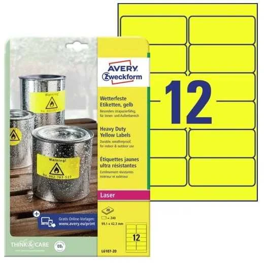 Avery Zweckform Heavy Duty 99,1 x 42,3 mm geltona