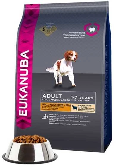 Eukanuba Mini &amp; Medium Adult (su ėriena ir ryžiais) 2,5kg