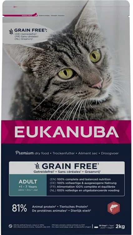 EUKANUBA Vėžlių suaugusių lašišų – sausas kačių maistas – 2kg