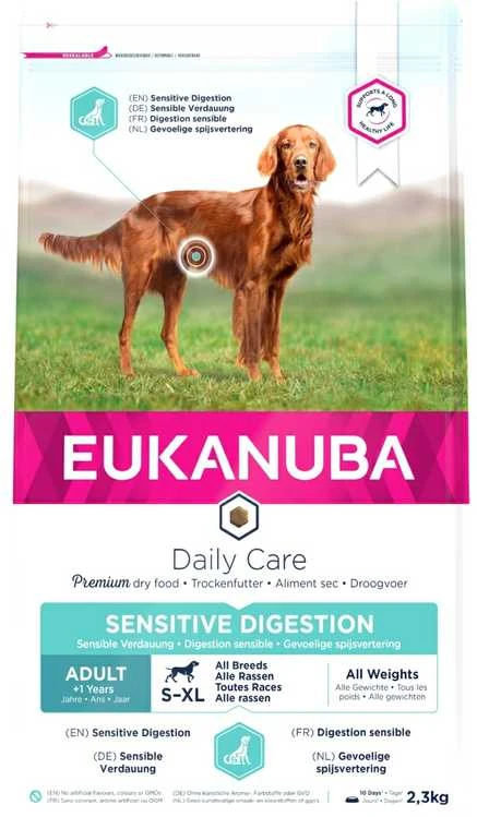Eukanuba Daily Care Sensitive Digestion sausas Maistas šunims su vištiena, AB, 2,3kg