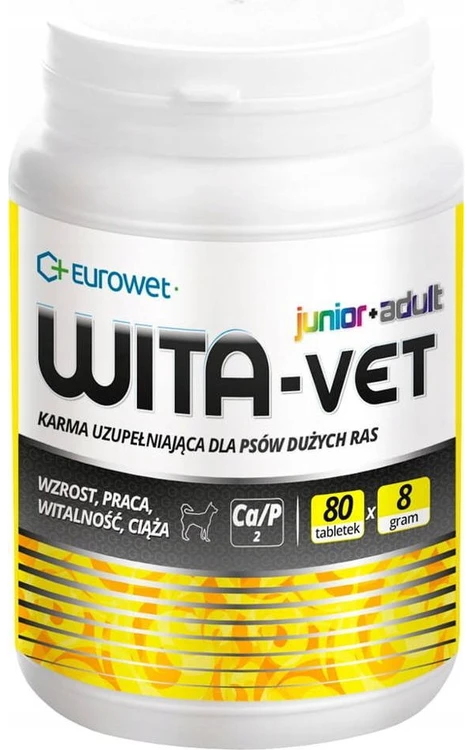 EUROWET Wita-Vet Complex 8g - papildai šunims - 80 tablečių