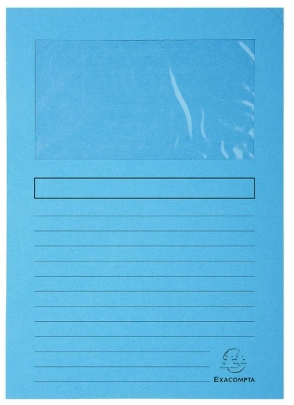 Exacompta 50162E, Įprasta dokumentų byla, A4, Kartonas, Mėlyna, 160 g/m², 220 mm