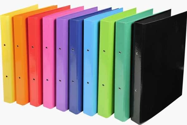 Spalvoti A4 segtuvai su žiediniu mechanizmu