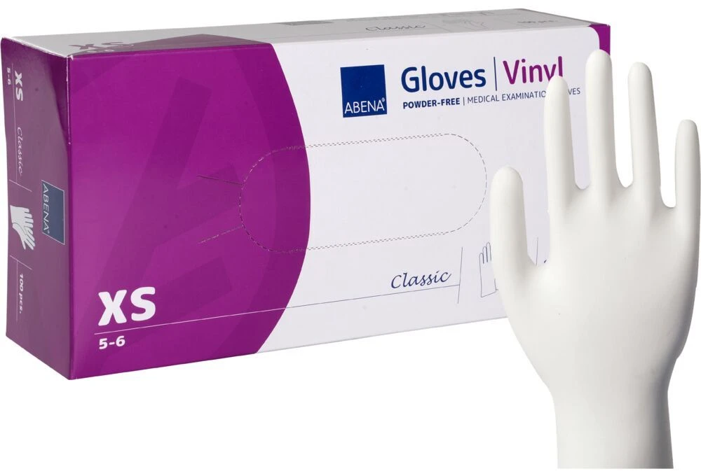 Abena Examination glove, Classic, XS, clear, vinyl, powder-free - (100 pcs.) (4431)