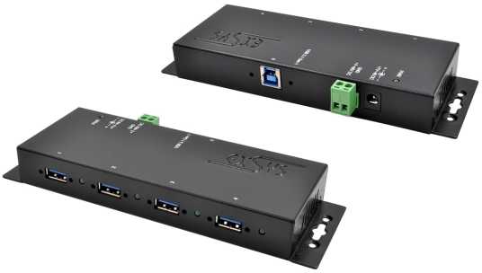Exsys EXSYS EX-1183HMVS-2 4 prievadų metalinis USB 3.2 Gen1 HUB su 15KV ESD apsauga nuo viršįtampių