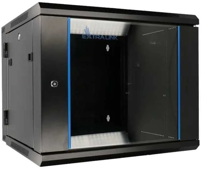 EXTRALINK 12U 600X450 ASP sieninė spintelė metalinių durų pilka