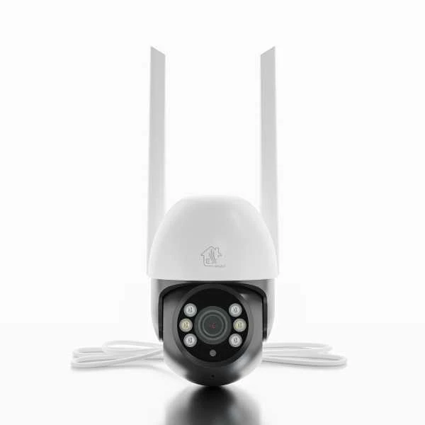 Bevielė išmanioji Wi-Fi lauko kamera, 3MP, 12V DC, valdoma PTZ 310°, IP65, balta, TUYA, Smart Life, Extralink
